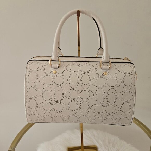 Coach Rowan Satchel/Crossbody Bag Chalk/Gold (LIKE NEW!) - Picture 6 of 13